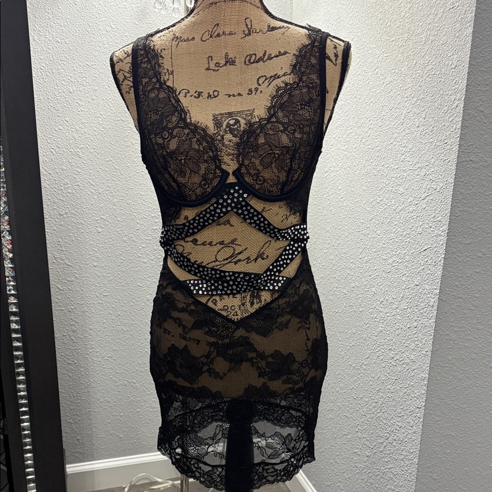 Victoria's Secret Black Lace Chemise